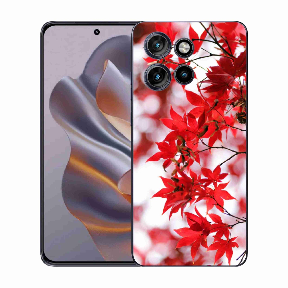 Zselés tok mmCase a Motorola Edge 50 Neo készülékhez - piros levelek