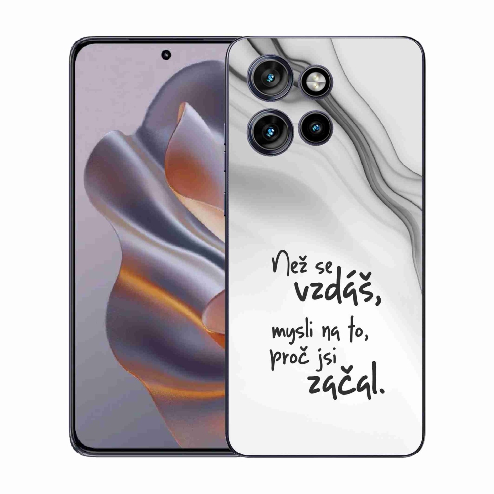 Zselés borítás mmCase a Motorola Edge 50 Neo készülékhez - idézet 2 fehér háttér