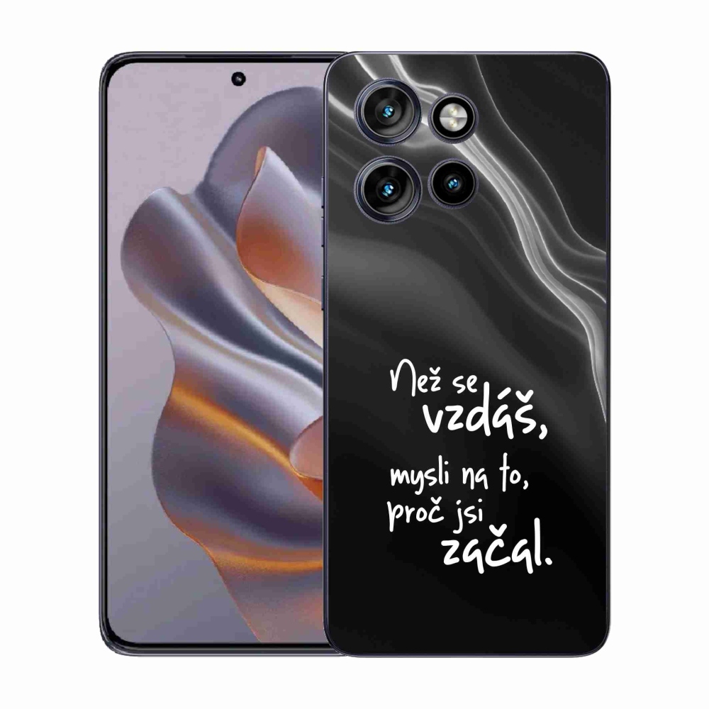 Zselés borítás mmCase a Motorola Edge 50 Neo készülékhez - Idézet 2 fekete háttér