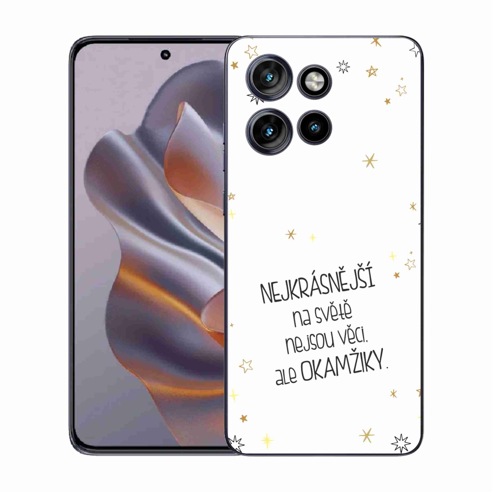 Gél borítás mmCase a Motorola Edge 50 Neo készülékhez - Idézet 4 fehér háttér