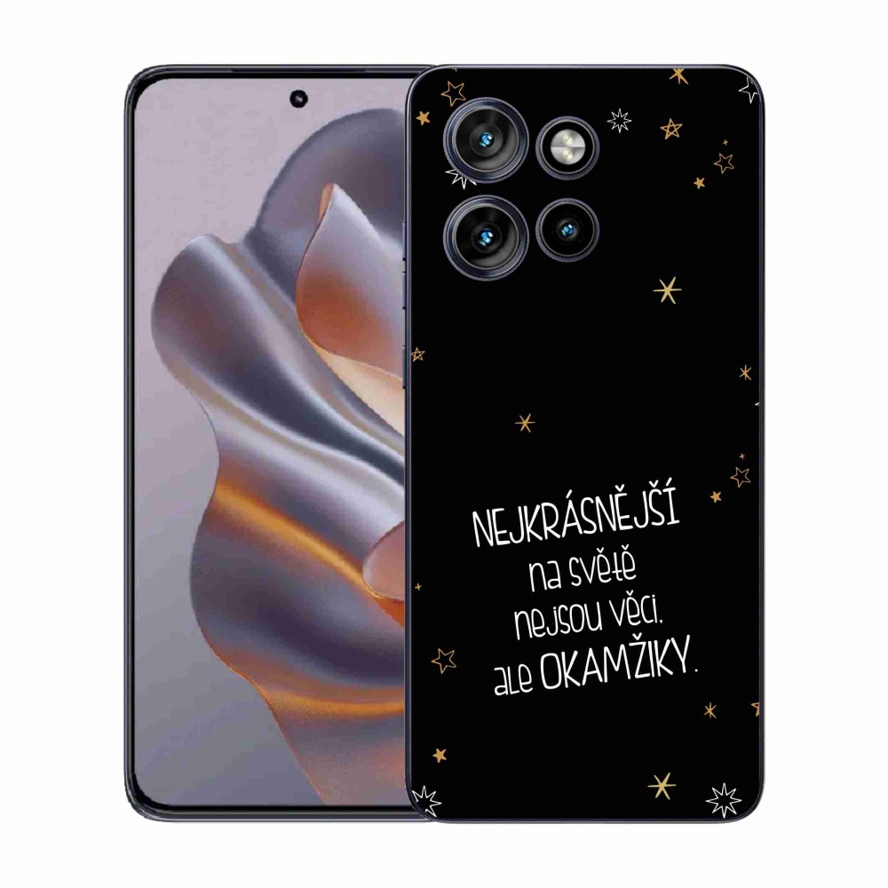 Gél védőhuzat mmCase a Motorola Edge 50 Neo készülékhez - Idézet 4 fekete háttér