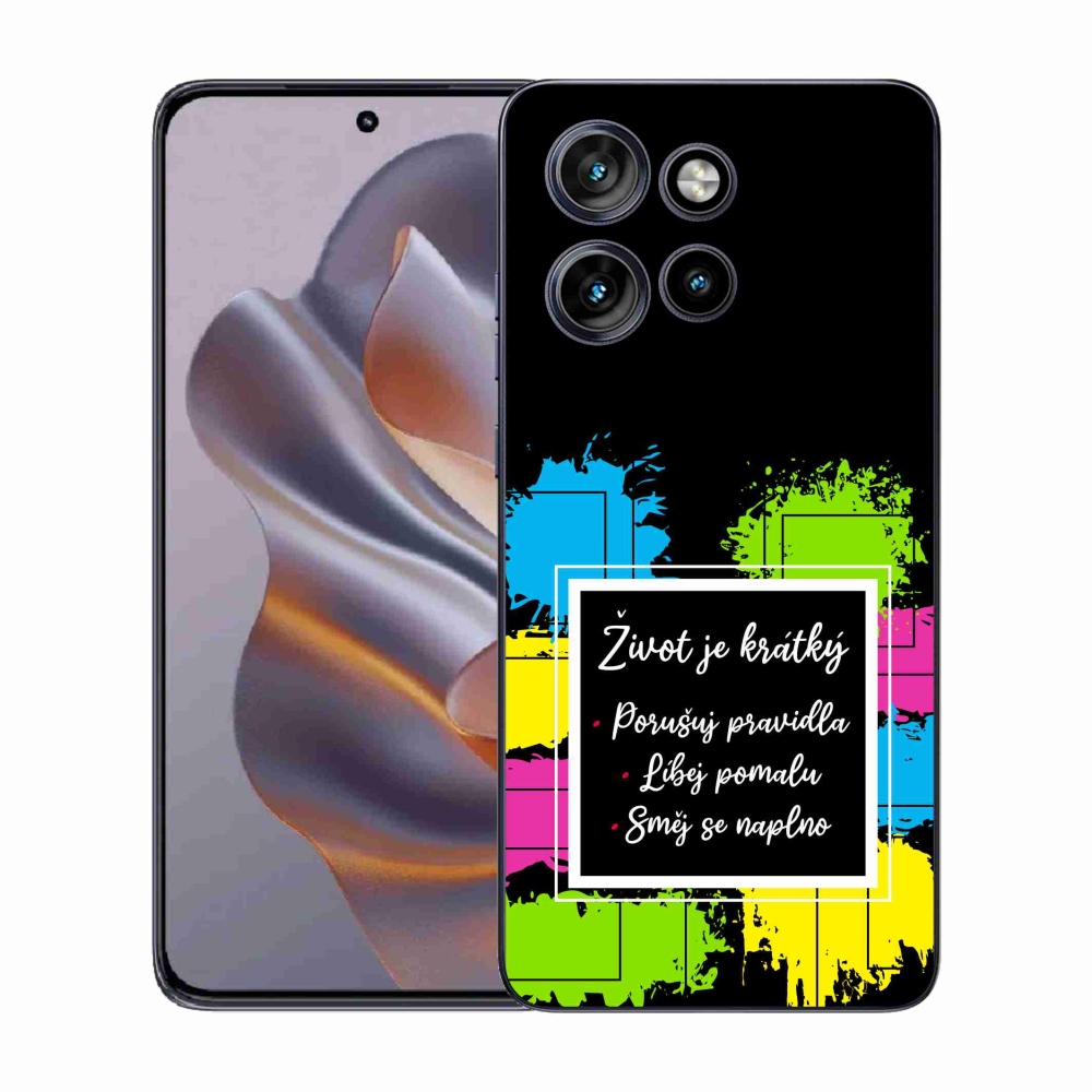 Gél borítás mmCase a Motorola Edge 50 Neo készülékhez - Idézet 5 fekete háttér