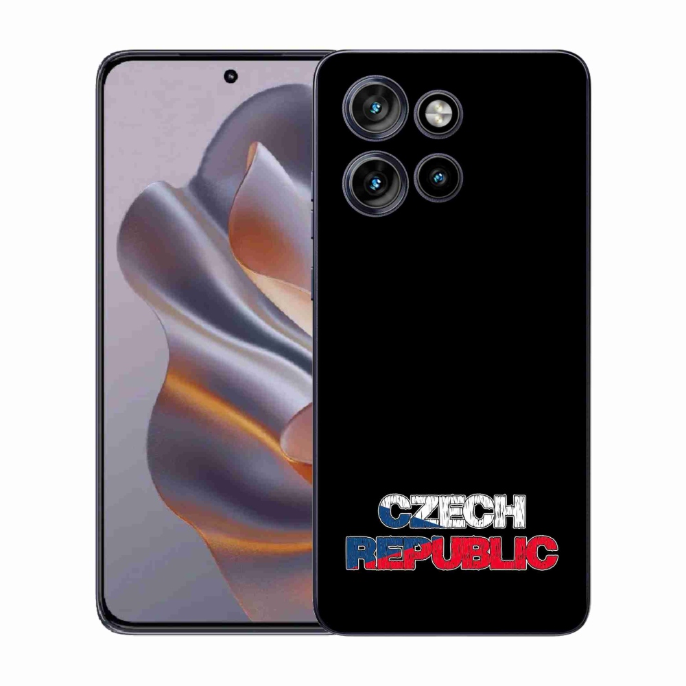Zselés borító mmCase Motorola Edge 50 Neo - Csehország fekete háttérrel