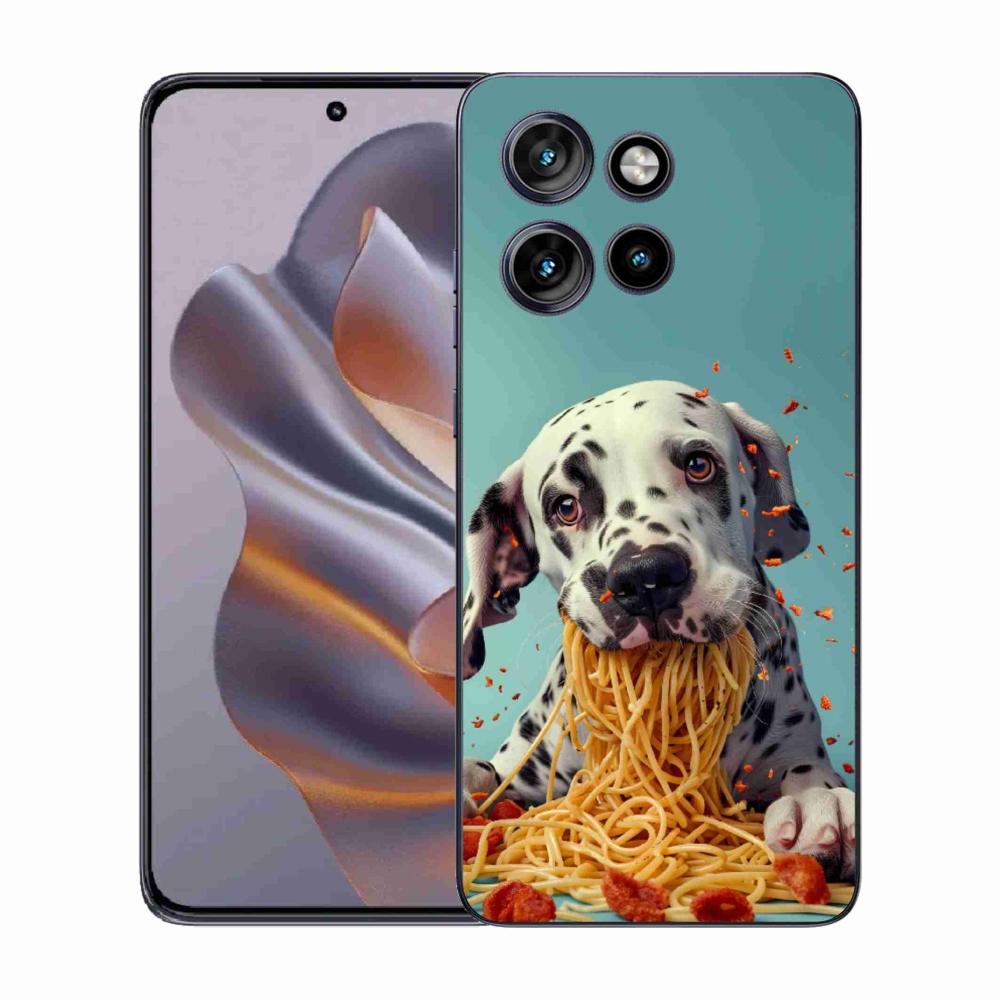 Zselés borítás mmCase a Motorola Edge 50 Neo készülékhez - Dalmát és spagetti