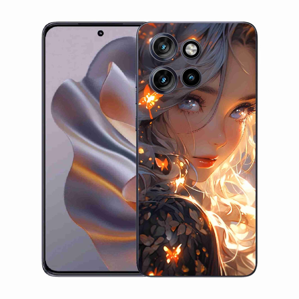 Zselés borítás mmCase a Motorola Edge 50 Neo készülékhez - lány és pillangók