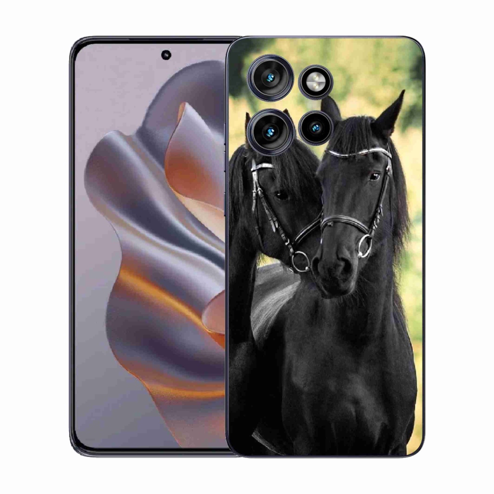 Zselés borítás mmCase a Motorola Edge 50 Neo készülékhez - két fekete ló