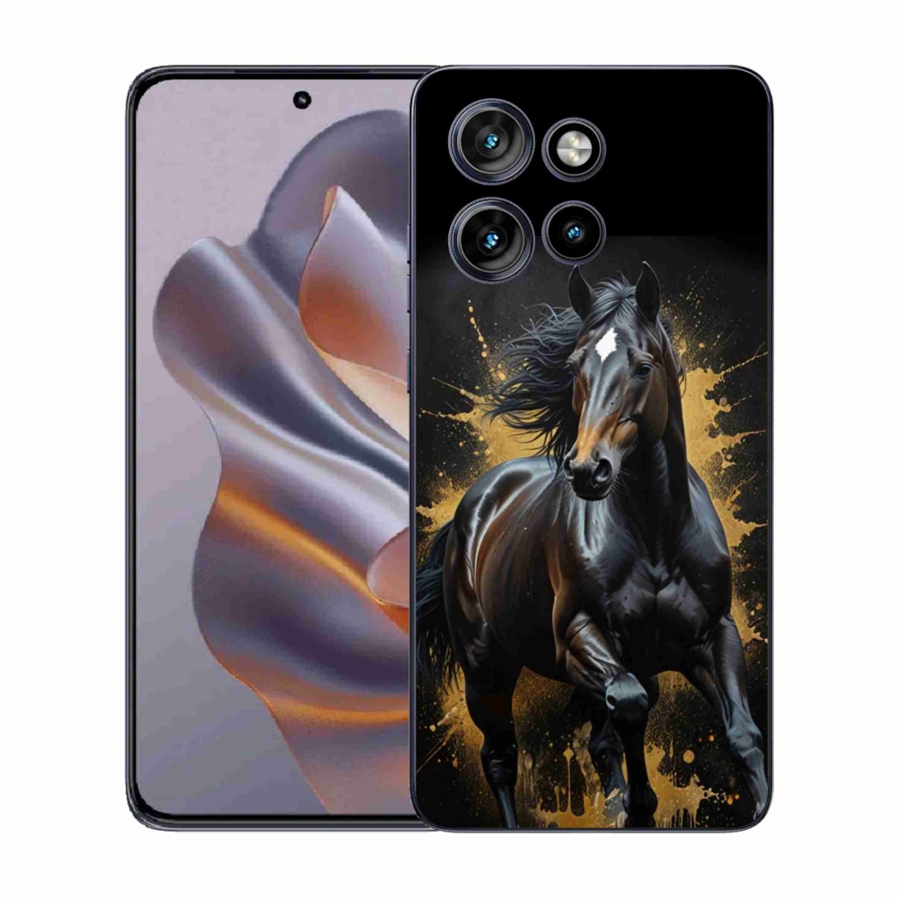 Zselés borítás mmCase a Motorola Edge 50 Neo készülékhez - elegáns fekete ménes