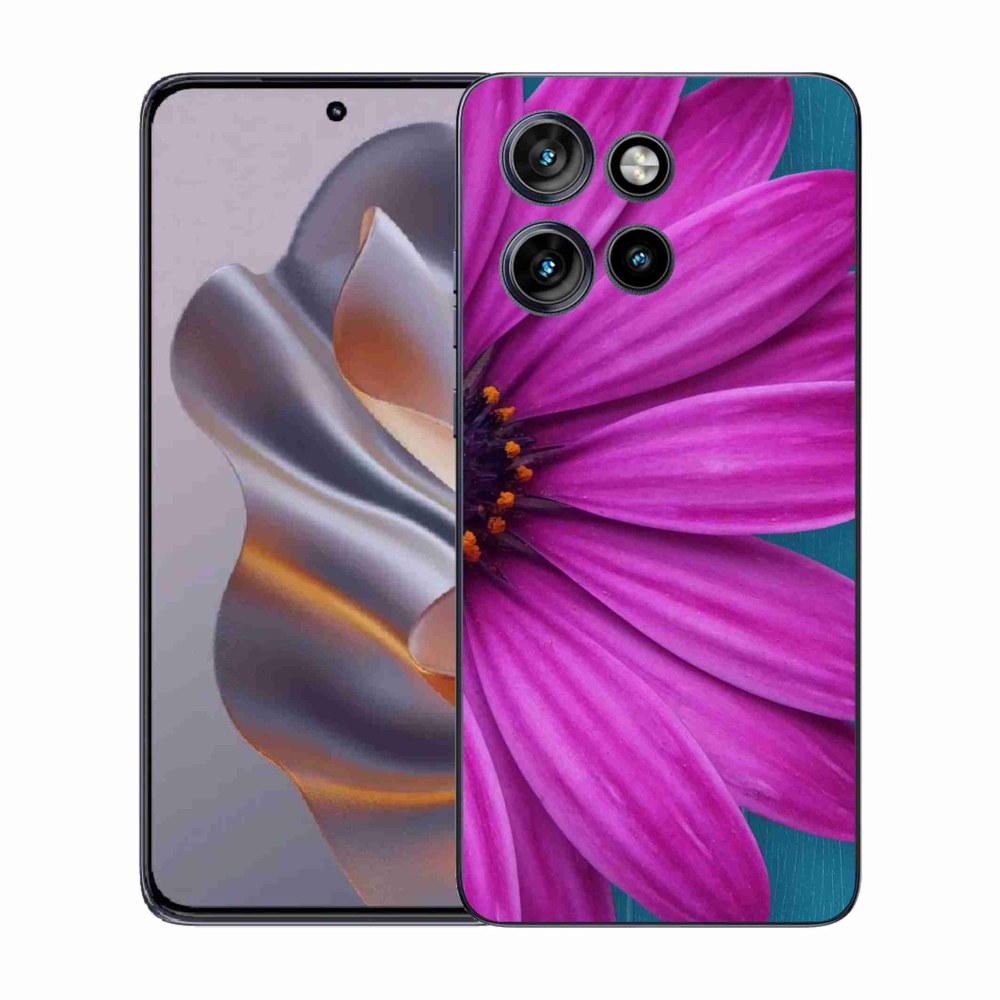 Zselés borítás mmCase a Motorola Edge 50 Neo készülékhez - lila színű margaréta