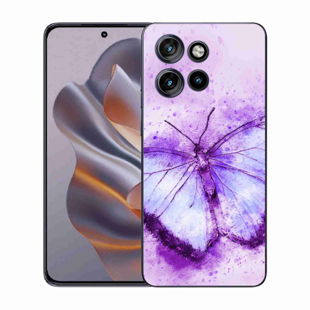 Zselés tok mmCase a Motorola Edge 50 Neo készülékhez - lila pillangó