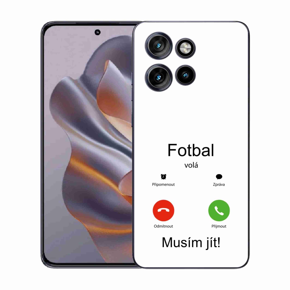 Zselés borítás mmCase a Motorola Edge 50 Neo készülékhez - futballhívások fehér háttérrel