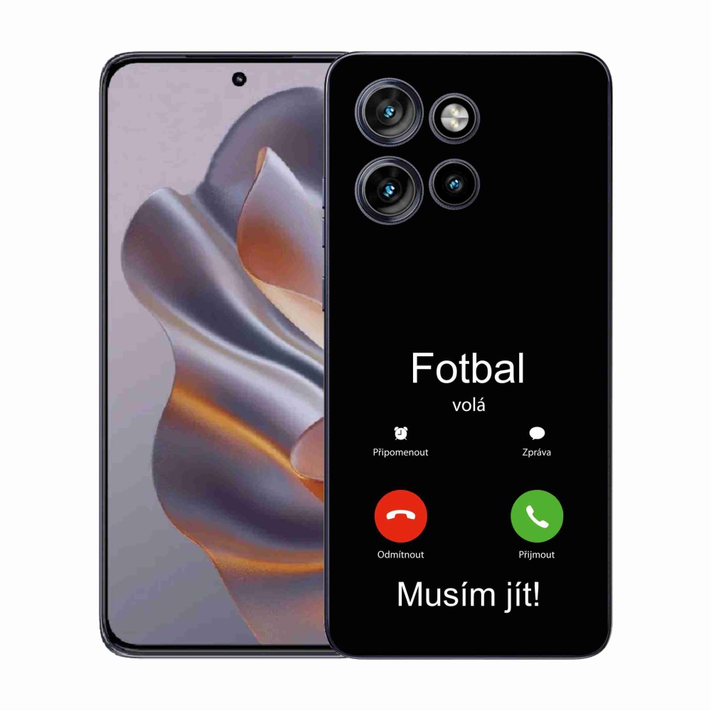 Zselés borítás mmCase a Motorola Edge 50 Neo készülékhez - futballhívások fekete háttérrel