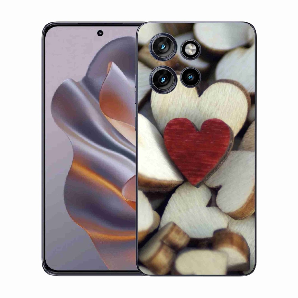 Zselés borítás mmCase a Motorola Edge 50 Neo készülékhez - gravírozott piros szív