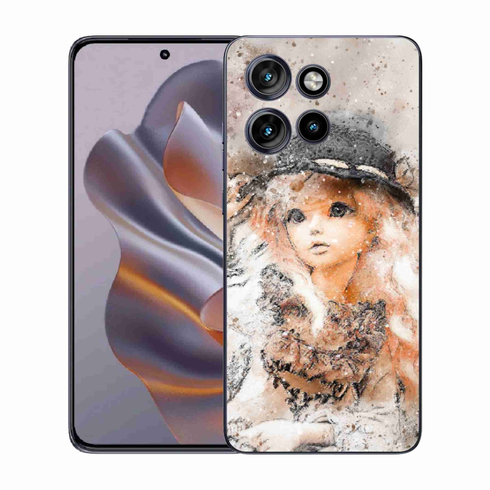 Zselés borítás mmCase a Motorola Edge 50 Neo készülékhez - lány sapkával