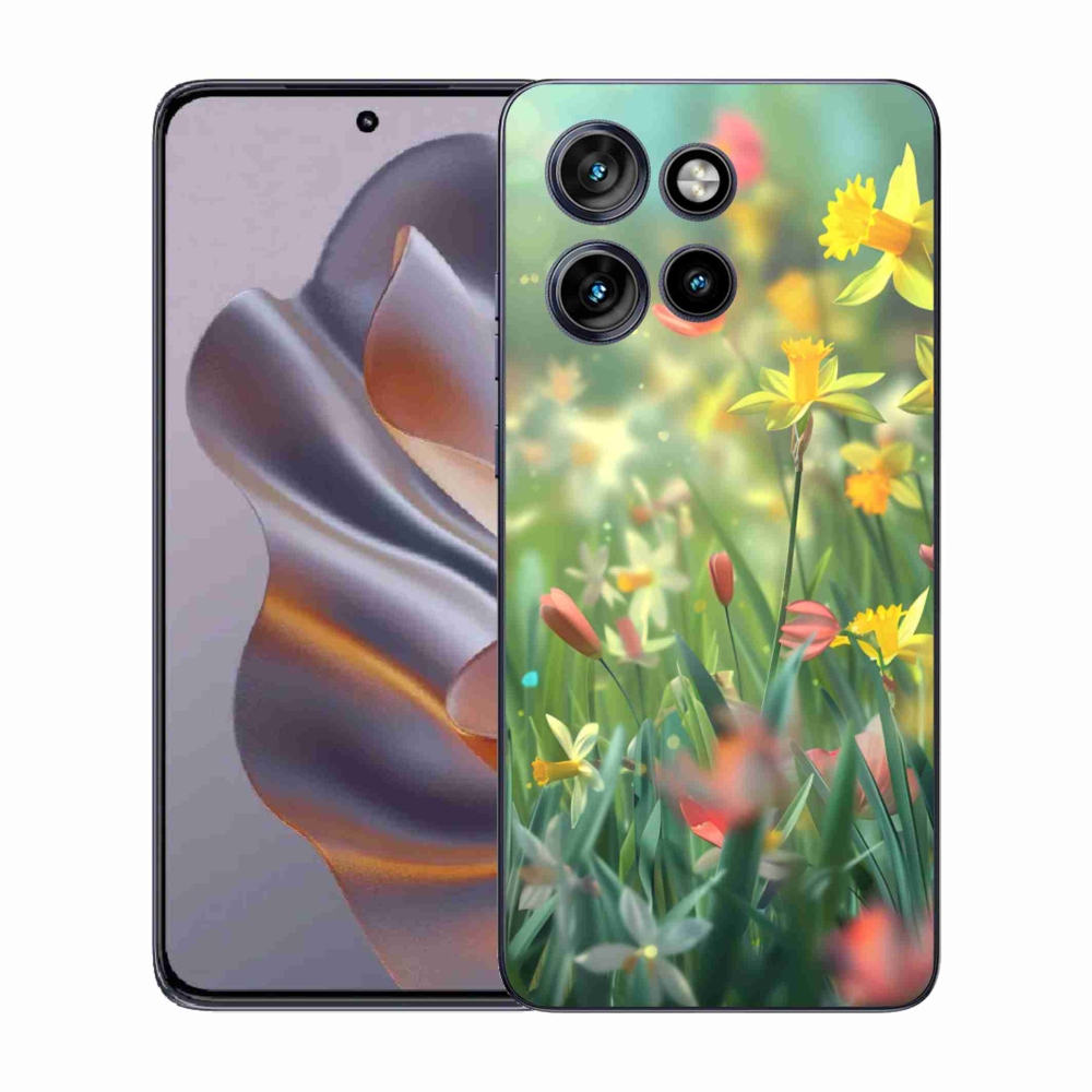 Zselés borítás mmCase a Motorola Edge 50 Neo készülékhez - tavaszi virágok