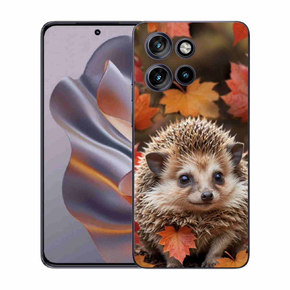 Zselés borító mmCase a Motorola Edge 50 Neo készülékhez - sün a levelekben