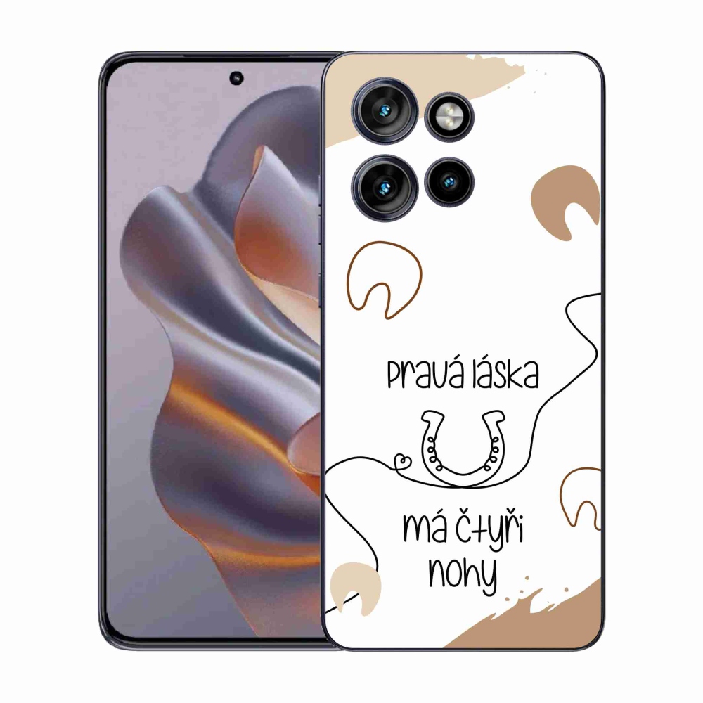 Zselés borító mmCase a Motorola Edge 50 Neo készülékhez - ló motívum fehér háttérrel