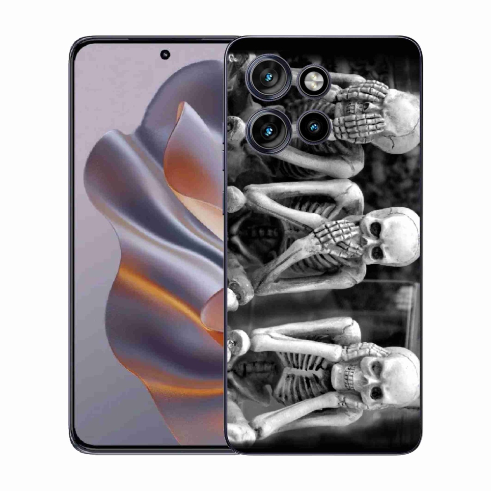 Zselés borítás mmCase a Motorola Edge 50 Neo készülékhez - csontvázak