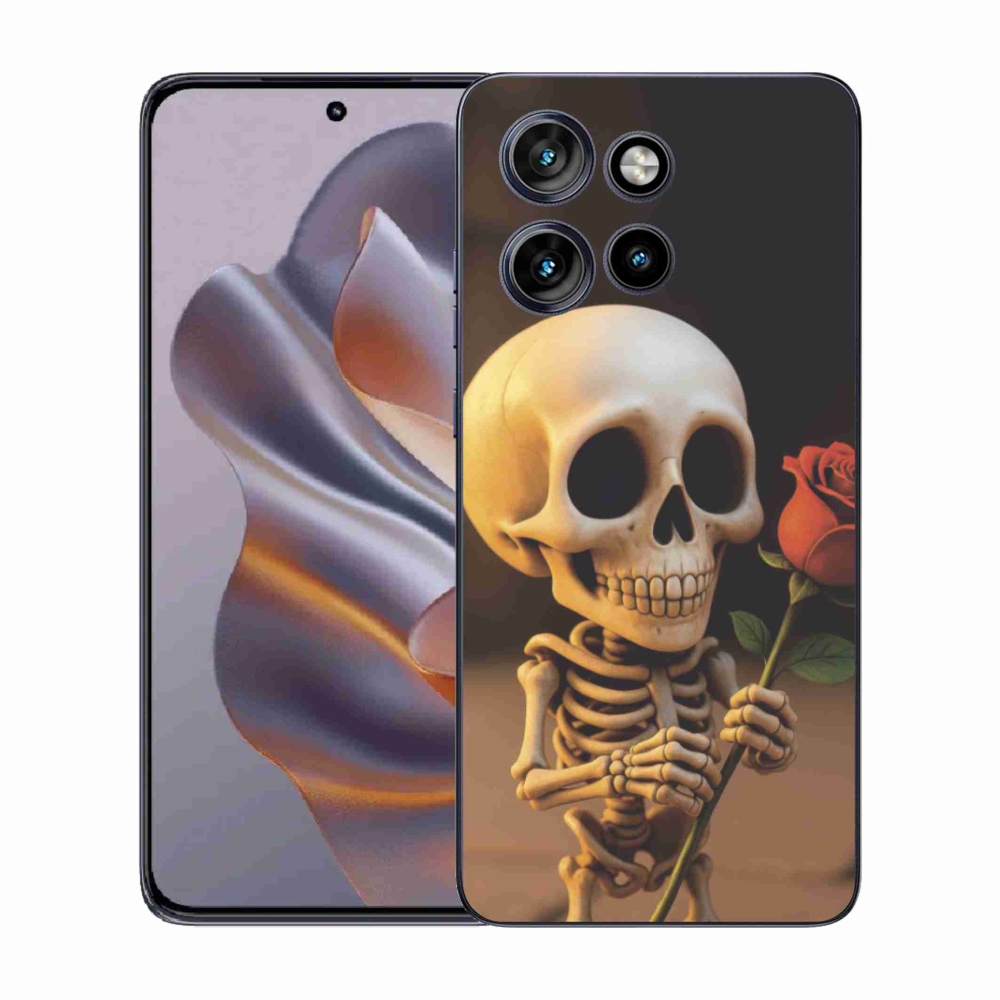 Gél borítás mmCase a Motorola Edge 50 Neo készülékhez - csontváz rózsával