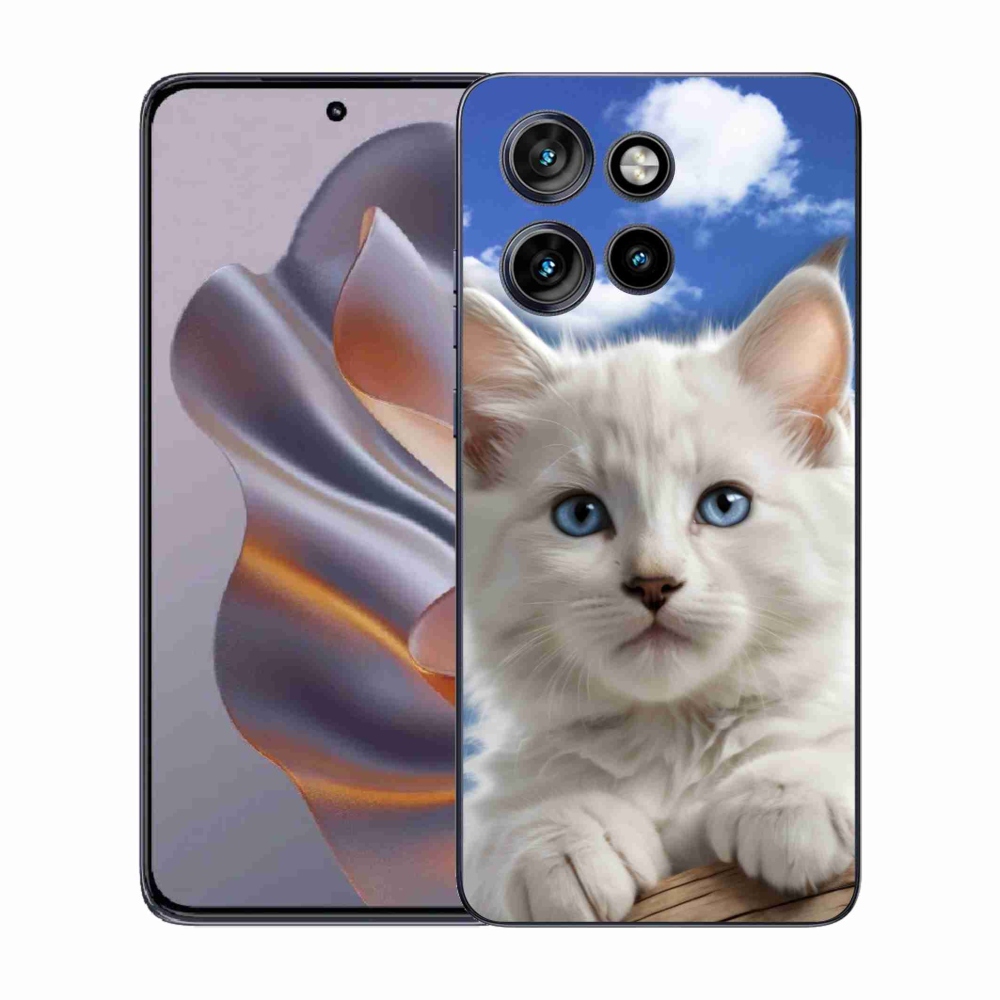 Zselés borítás mmCase a Motorola Edge 50 Neo készülékhez - cica és felhők