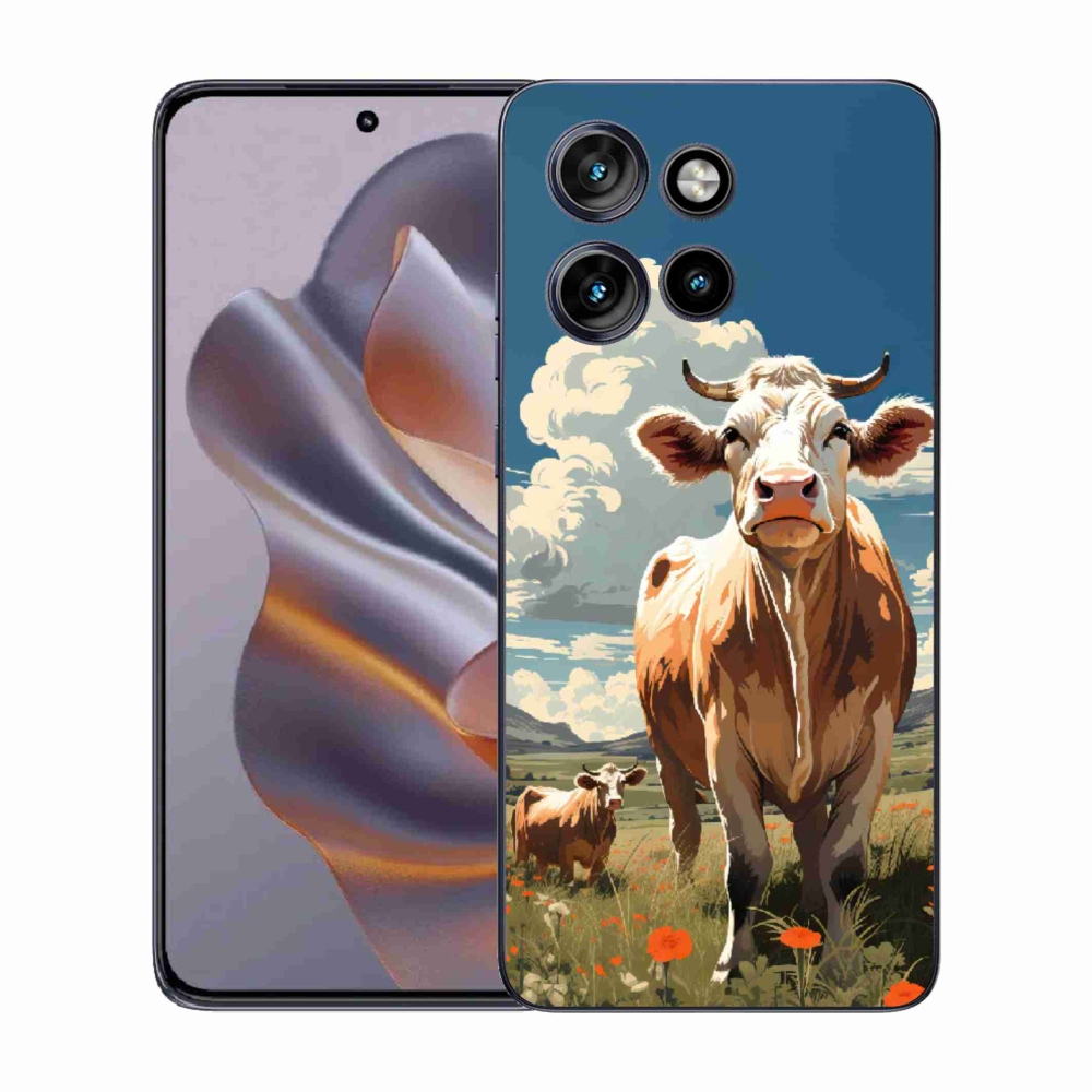 Zselés borítás mmCase a Motorola Edge 50 Neo készülékhez - tehenek a réten