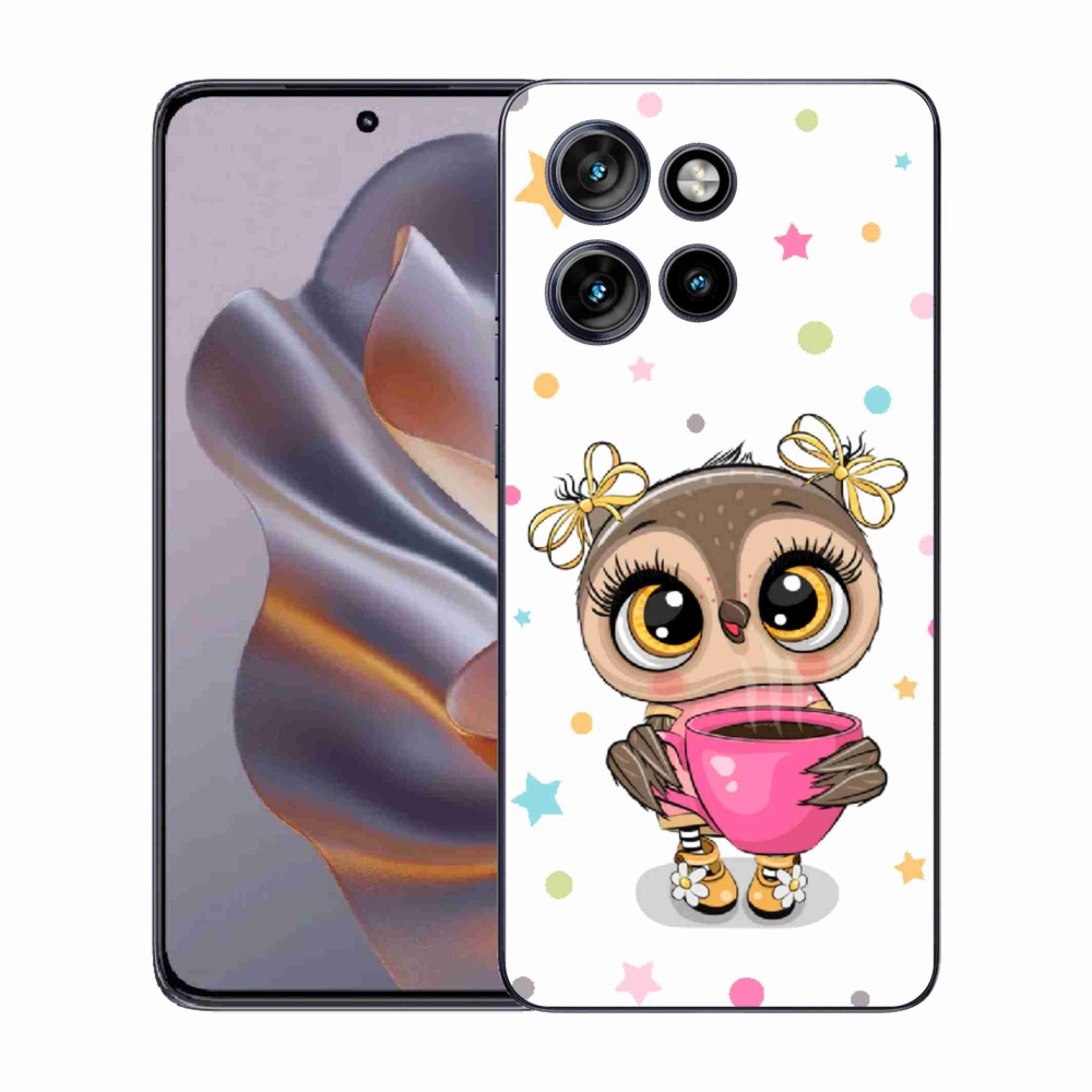 Zselés borítás mmCase a Motorola Edge 50 Neo készülékhez - rajzfilm bagoly