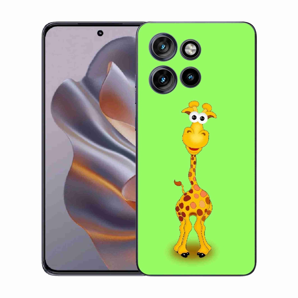 Zselés borítás mmCase a Motorola Edge 50 Neo készülékhez - rajzfilm zsiráf