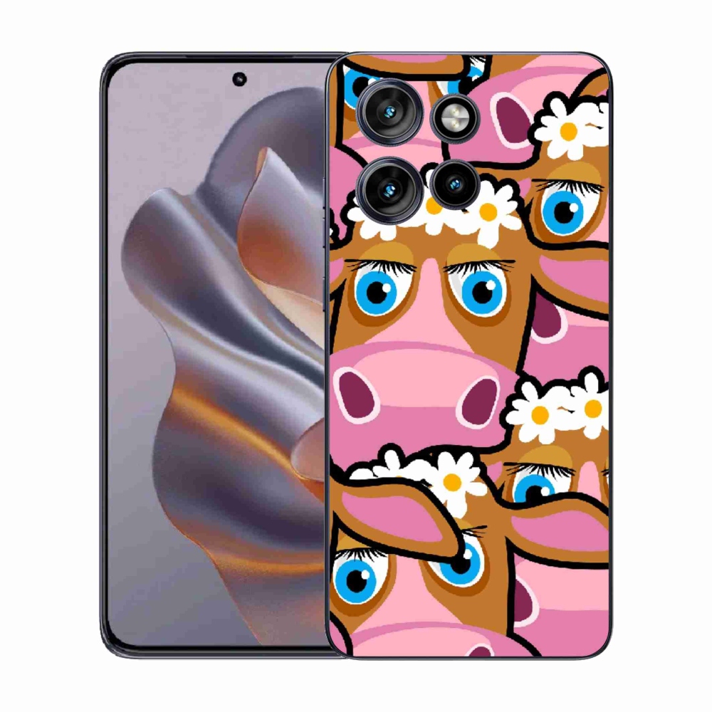 Zselés borítás mmCase a Motorola Edge 50 Neo készülékhez - karikatúrás tehenek