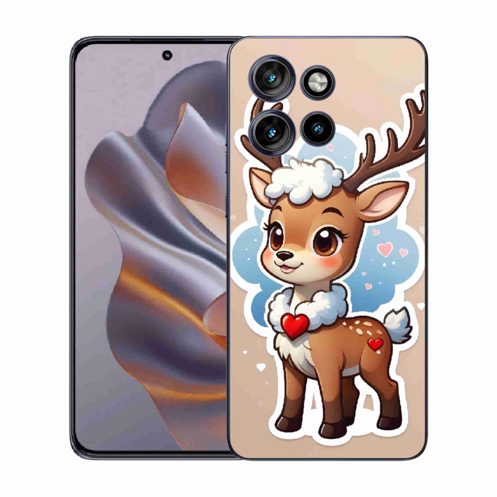 Zselés borító mmCase a Motorola Edge 50 Neo készülékhez - rajzfilm rénszarvas