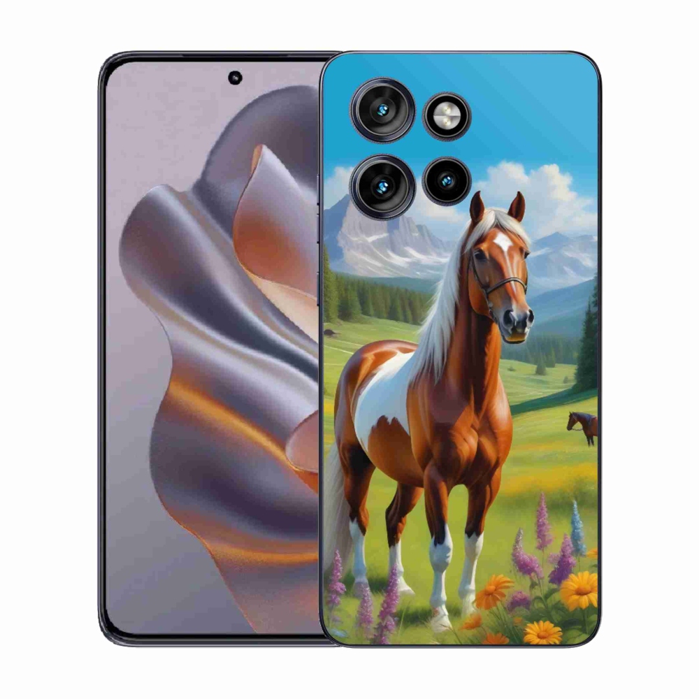 Zselés borítás mmCase a Motorola Edge 50 Neo készülékhez - ló a réten
