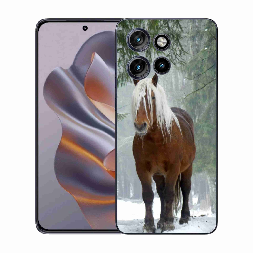Zselés borítás mmCase a Motorola Edge 50 Neo készülékhez - ló az erdőben