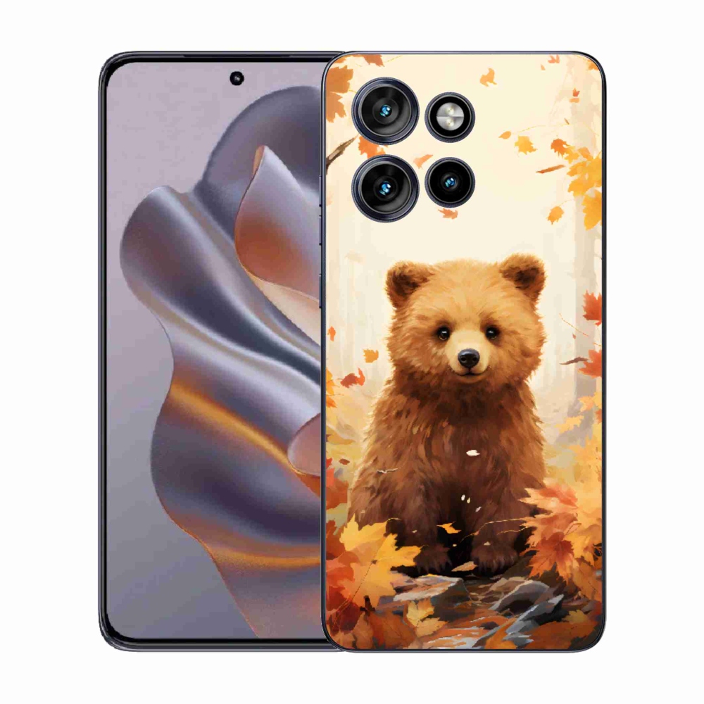Zselés borítás mmCase a Motorola Edge 50 Neo készülékhez - medve az erdőben