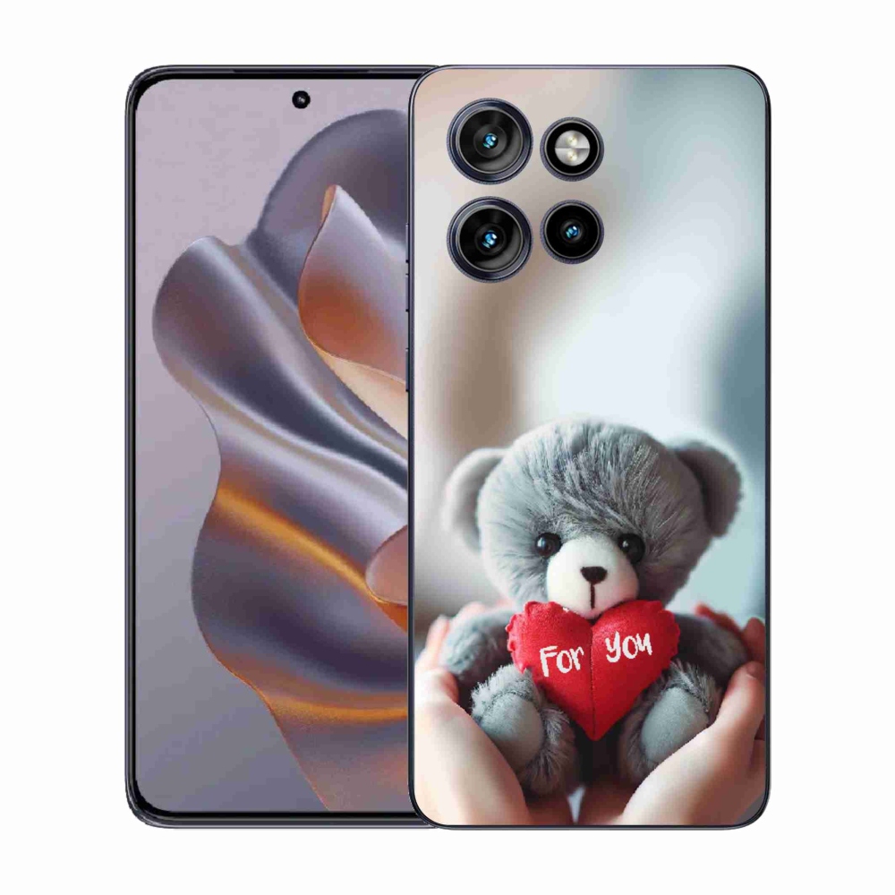 Zselés borítás mmCase a Motorola Edge 50 Neo készülékhez - mackó a szerelmesek számára