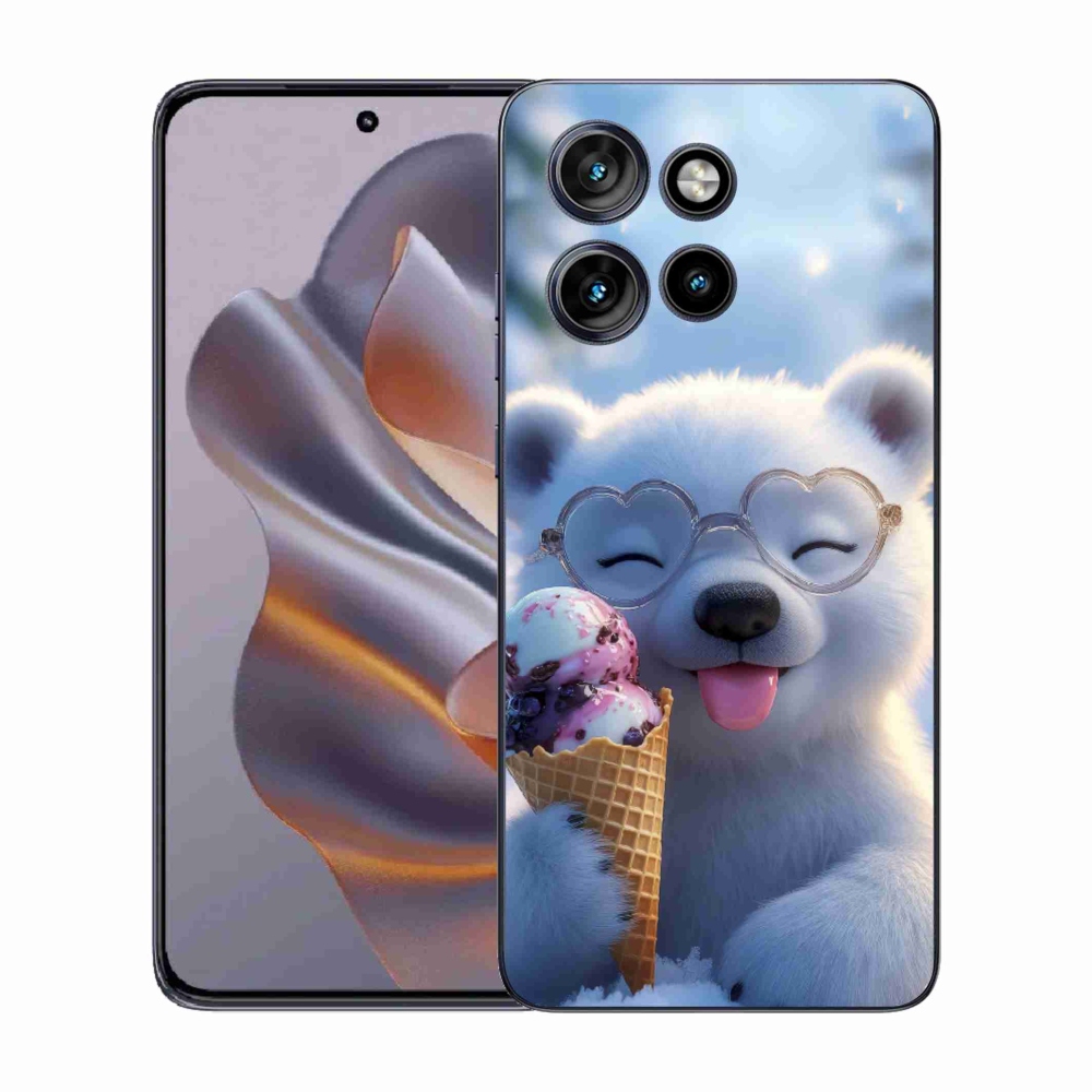 Zselés borítás mmCase a Motorola Edge 50 Neo készülékhez - mackó fagylalttal