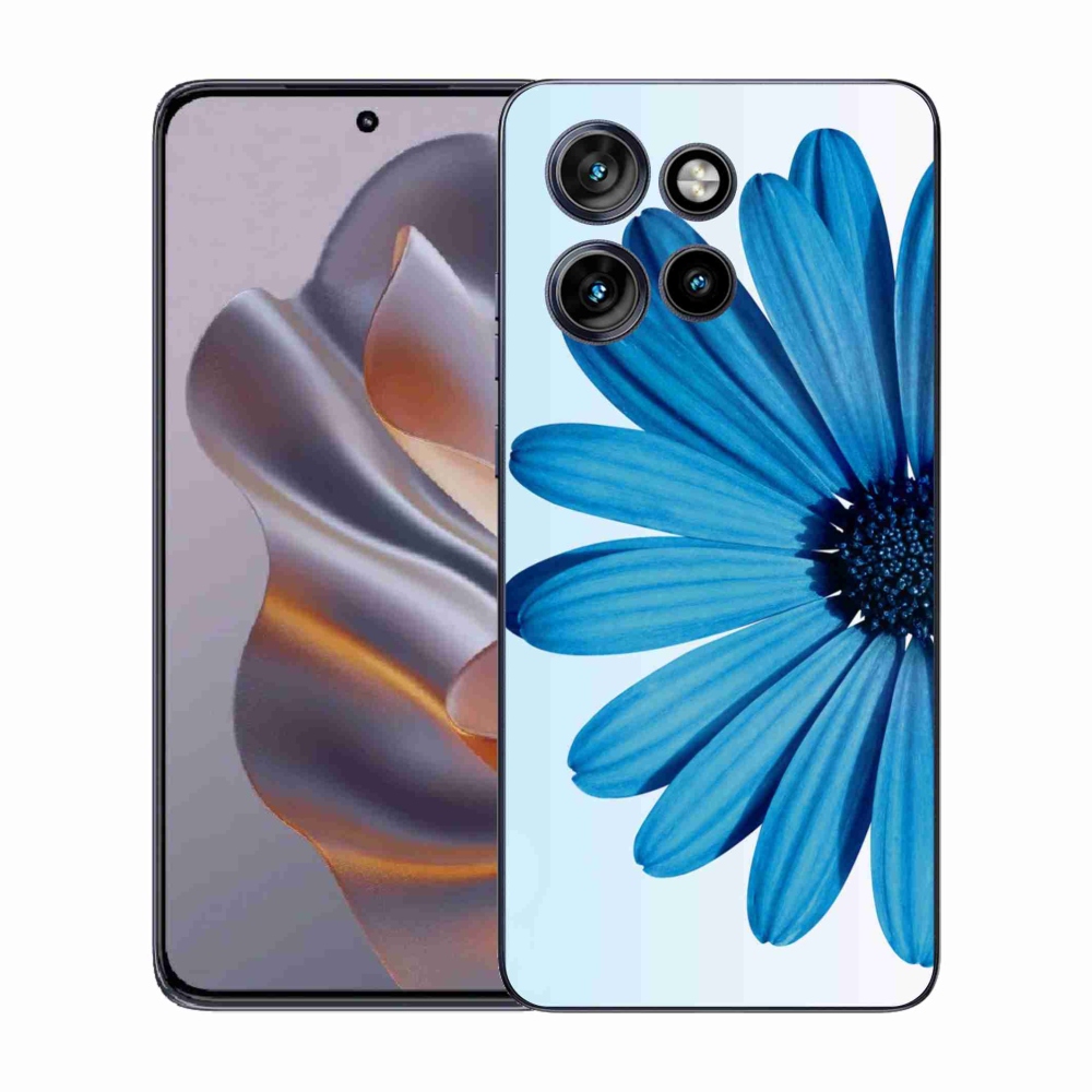 Zselés borítás mmCase a Motorola Edge 50 Neo készülékhez - kék színű margaréta