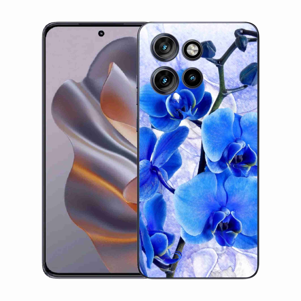 Zselés tok mmCase a Motorola Edge 50 Neo készülékhez - kék virágok