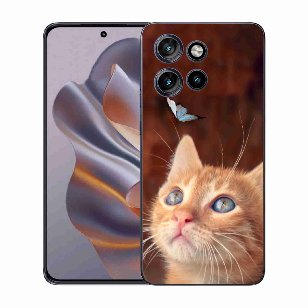 Zselés borítás mmCase a Motorola Edge 50 Neo készülékhez - pillangó és cica