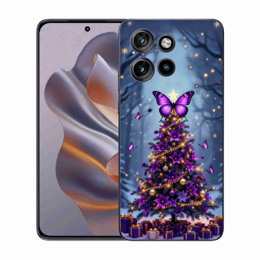 Zselés borítás mmCase a Motorola Edge 50 Neo készülékhez - pillangó karácsonyfa