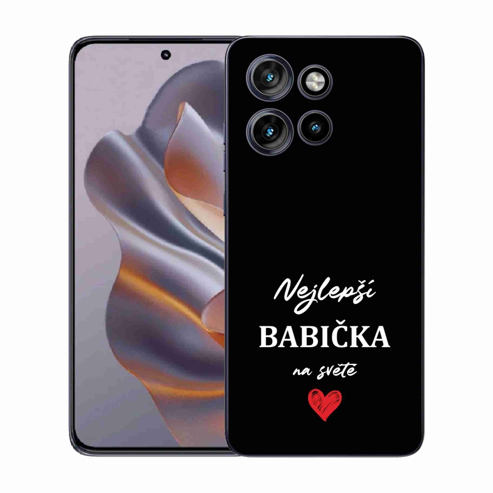 Gél borítás mmCase a Motorola Edge 50 Neo készülékhez - Best Grandma 1 fekete háttérrel