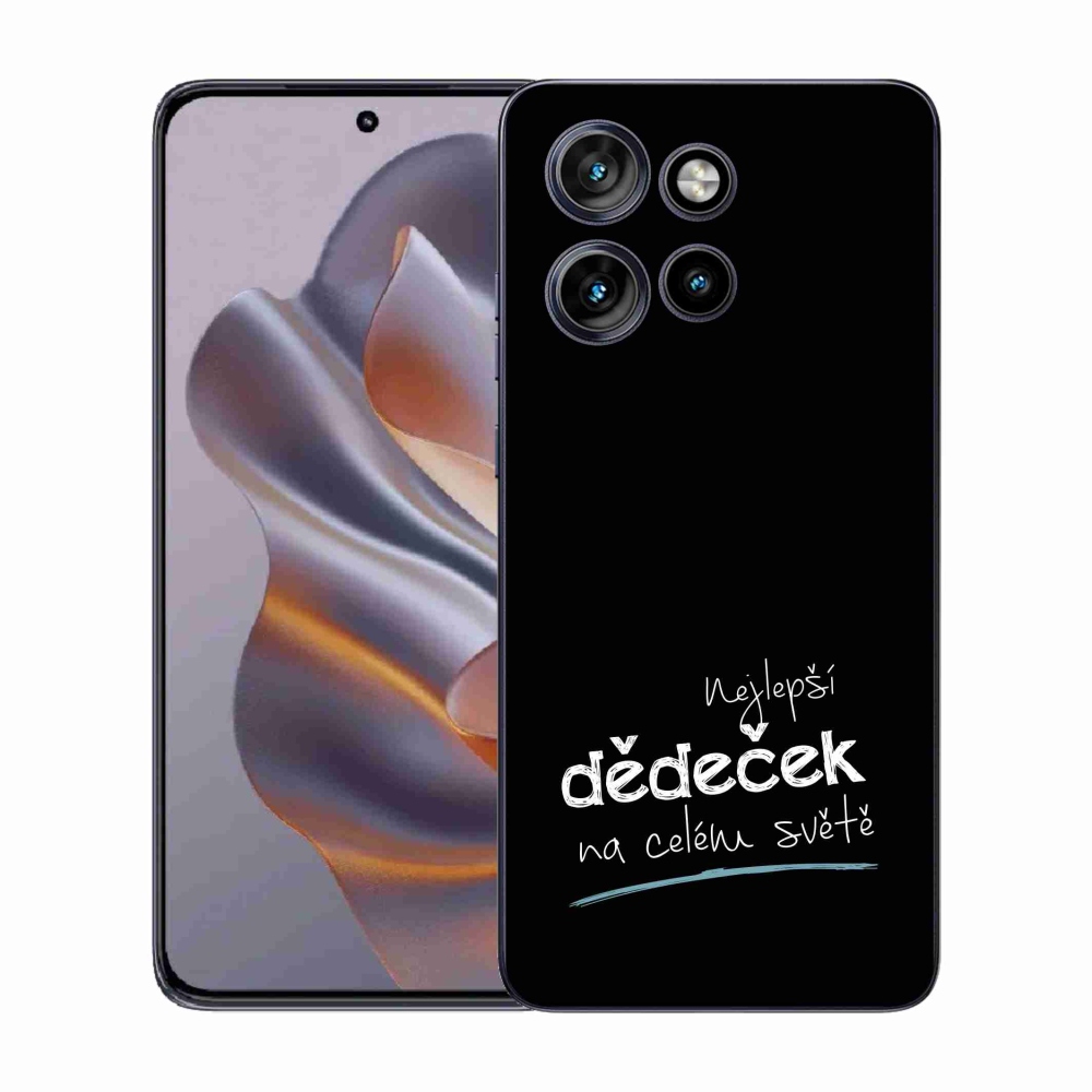 Gél borító mmCase a Motorola Edge 50 Neo - a legjobb nagypapa 3 fekete háttérrel