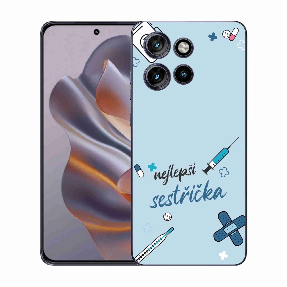 Gél borító mmCase a Motorola Edge 50 Neo készülékre - legjobb kishúg kék háttérrel