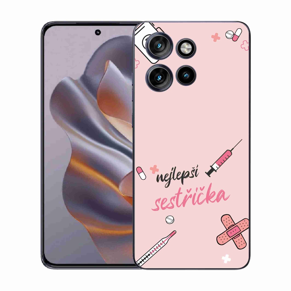 Gél borító mmCase a Motorola Edge 50 Neo készülékre - legjobb kishúg rózsaszín háttérrel