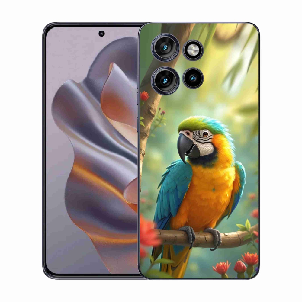 Zselés tok mmCase Motorola Edge 50 Neo - papagáj ara kék és sárga