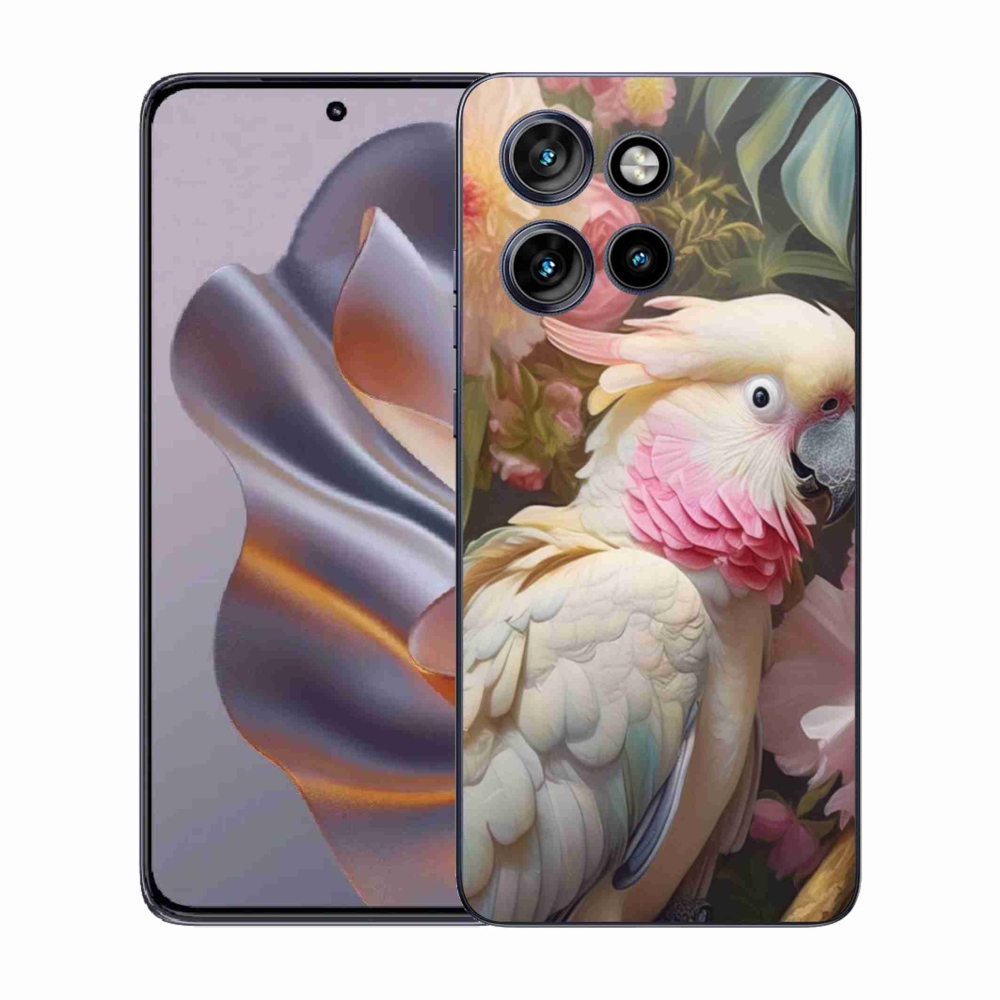 Zselés borítás mmCase a Motorola Edge 50 Neo készülékhez - papagáj kakadu rózsaszín 2