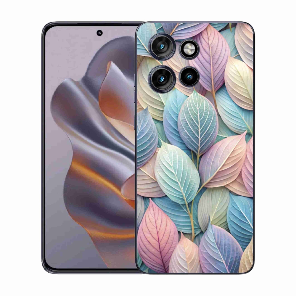 Zselés borító mmCase a Motorola Edge 50 Neo készülékhez - pasztell színű levelek