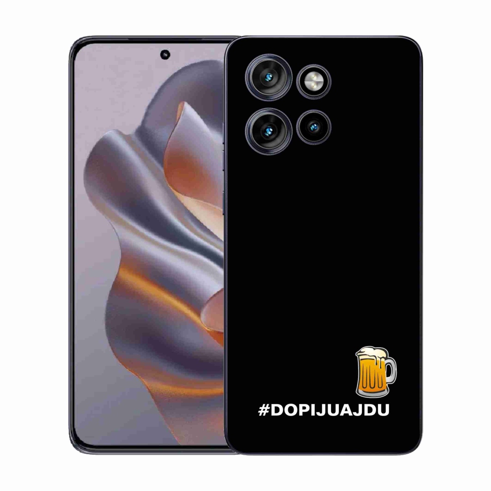 Gél borítás mmCase a Motorola Edge 50 Neo készülékhez - sör motívum 1 fekete háttér