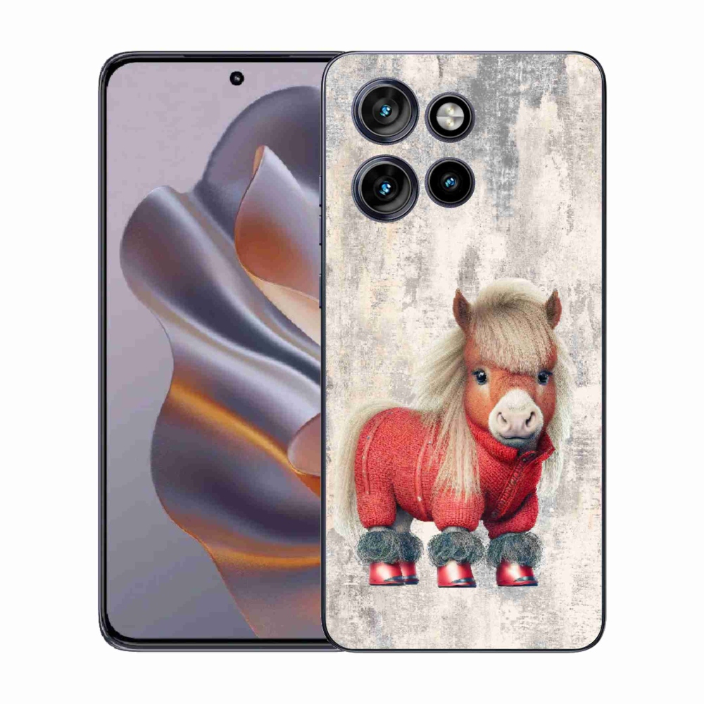 Zselés borítás mmCase a Motorola Edge 50 Neo készülékhez - póni pulóverben