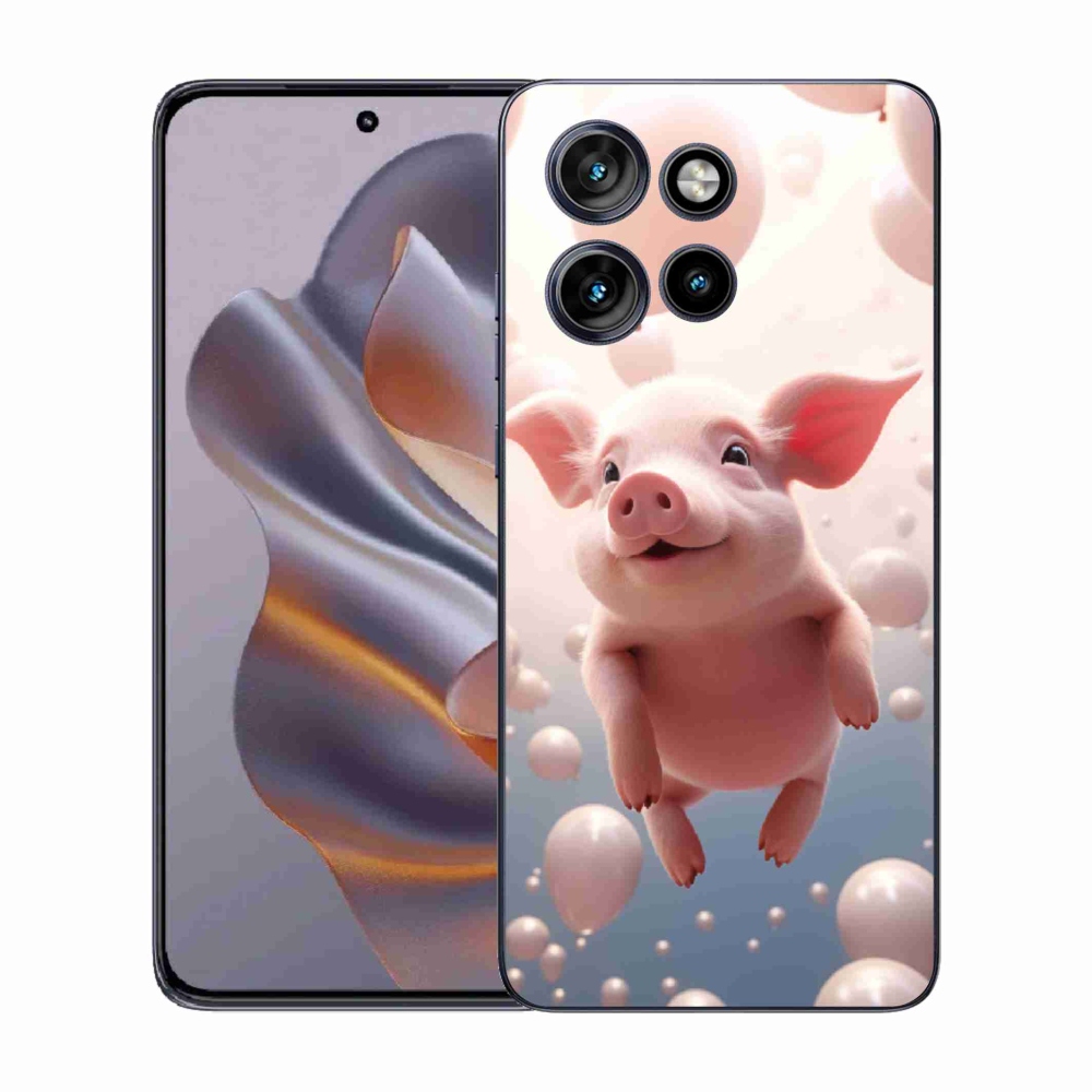 Zselés borítás mmCase a Motorola Edge 50 Neo készülékhez - malacka lufikkal