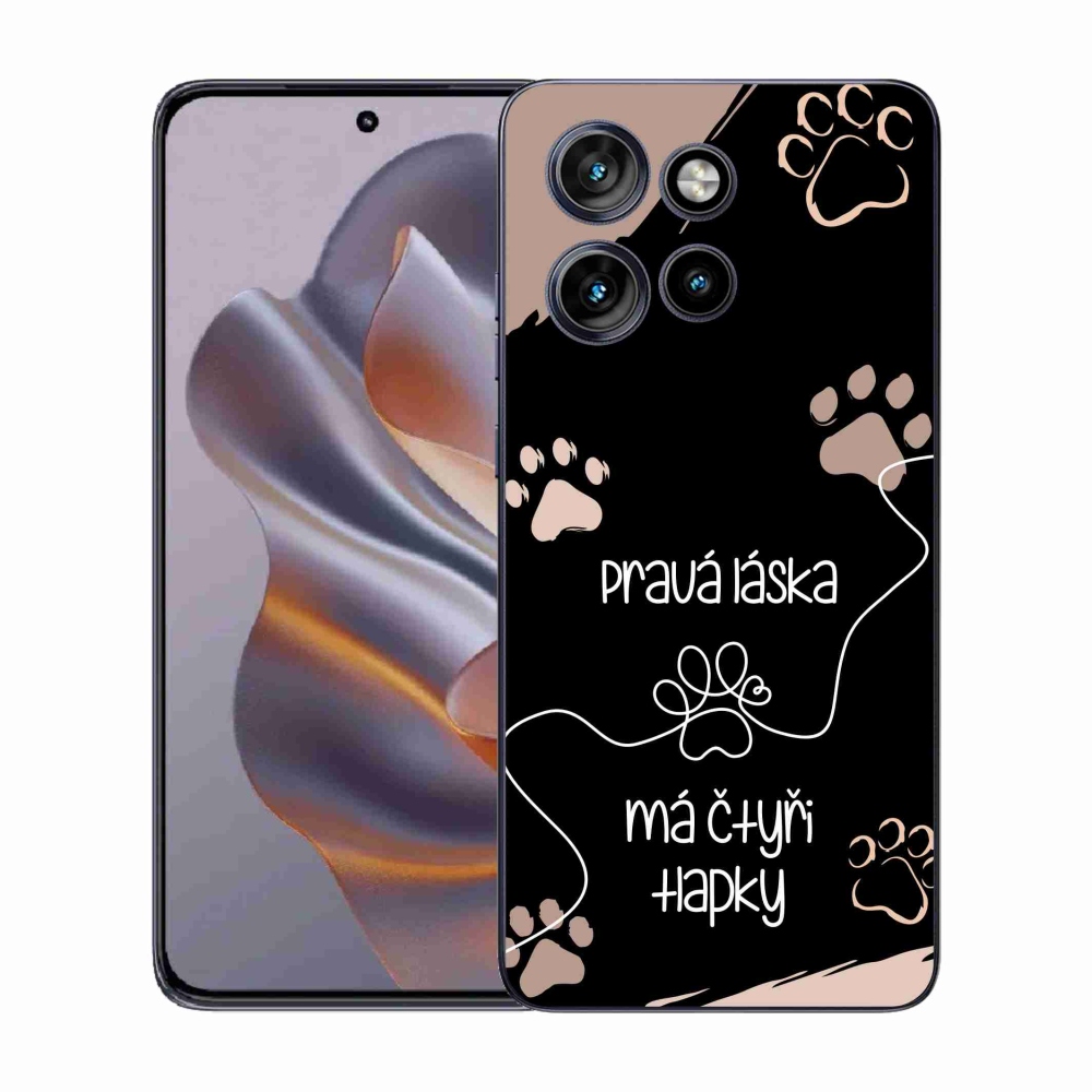 Zselés borító mmCase a Motorola Edge 50 Neo készülékhez - kutya motívum 1 fekete háttér