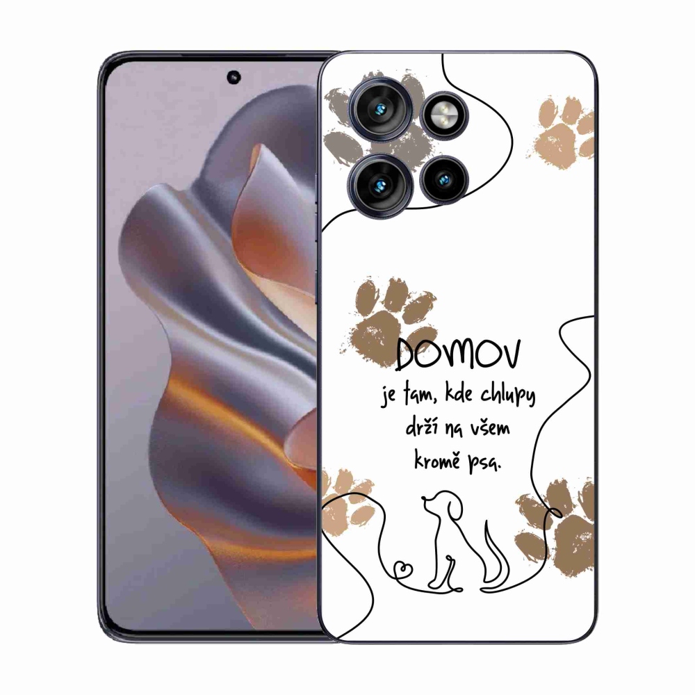 Zselés borító mmCase a Motorola Edge 50 Neo készülékhez - kutya motívum fehér háttérrel