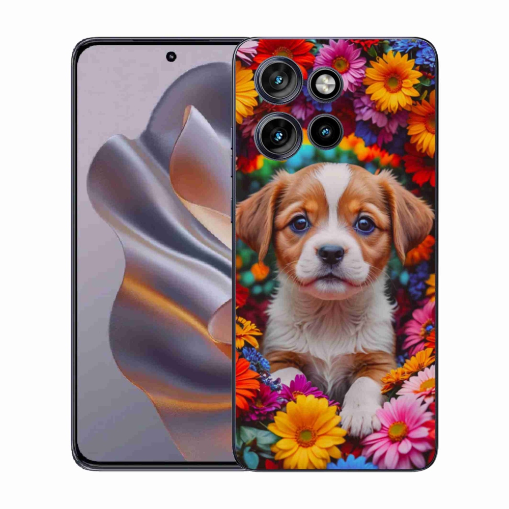 Zselés borítás mmCase a Motorola Edge 50 Neo készülékhez - aranyos kiskutya